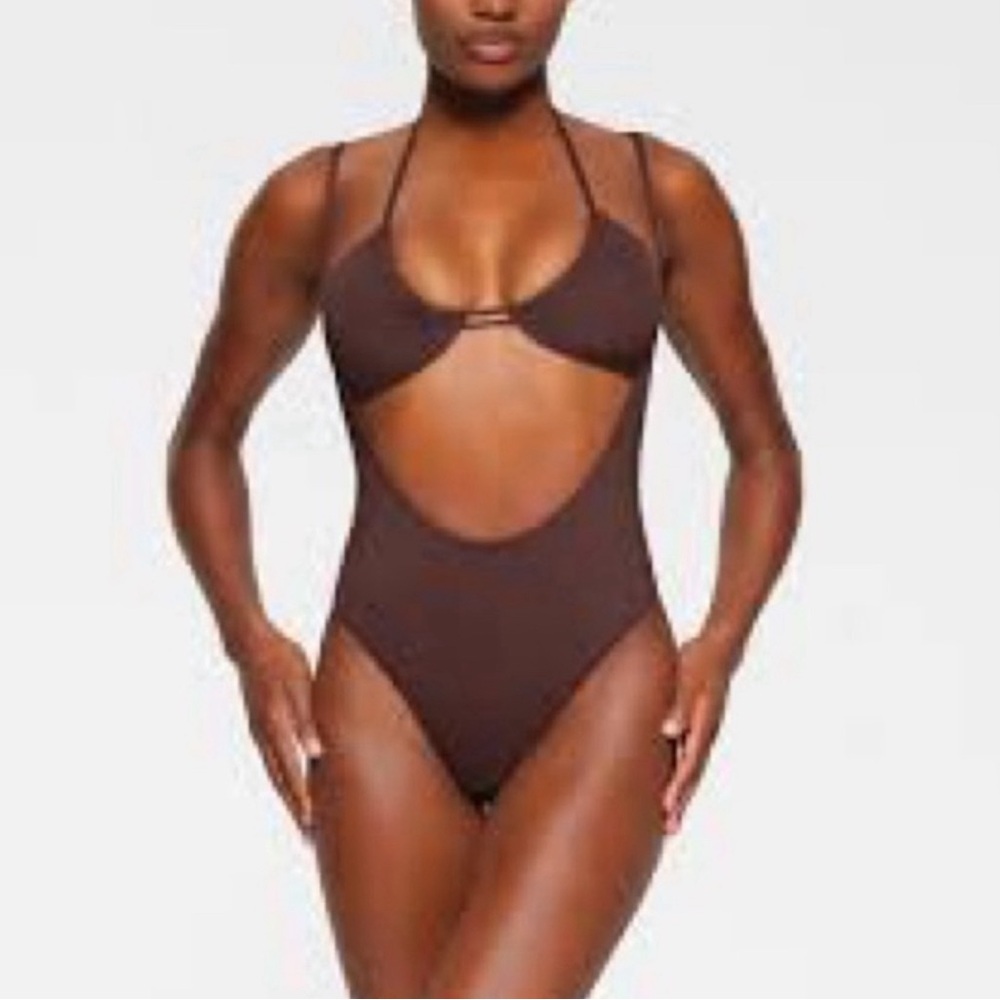 SKIMS Swim Recycled Cutout Open Bust One Piece Swimsuit NWT 3x